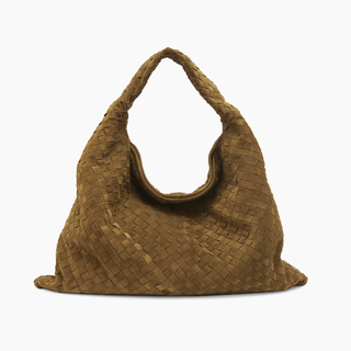 Bottega Veneta Large Hop Intrecciato Suede Hobo Bag