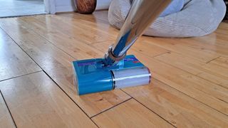Dyson V15s Detect Submarine cleaning hardwood floors