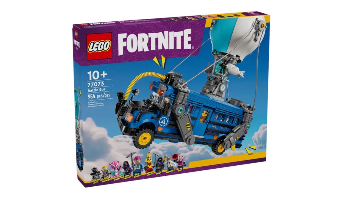 Lego Battle Bus on a plain background