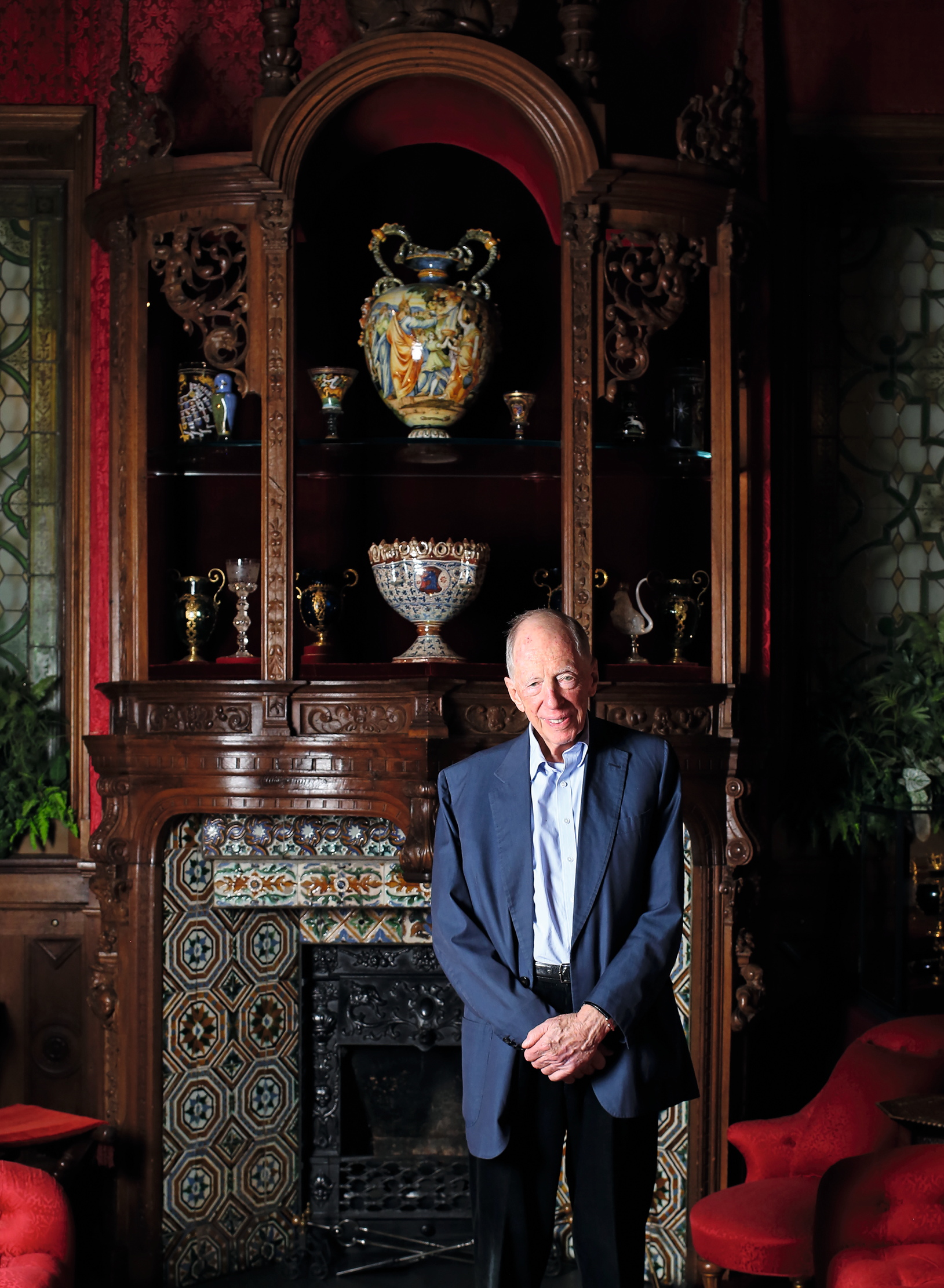 Lord Rothschild in the Smoking Room at Waddesdon Manor