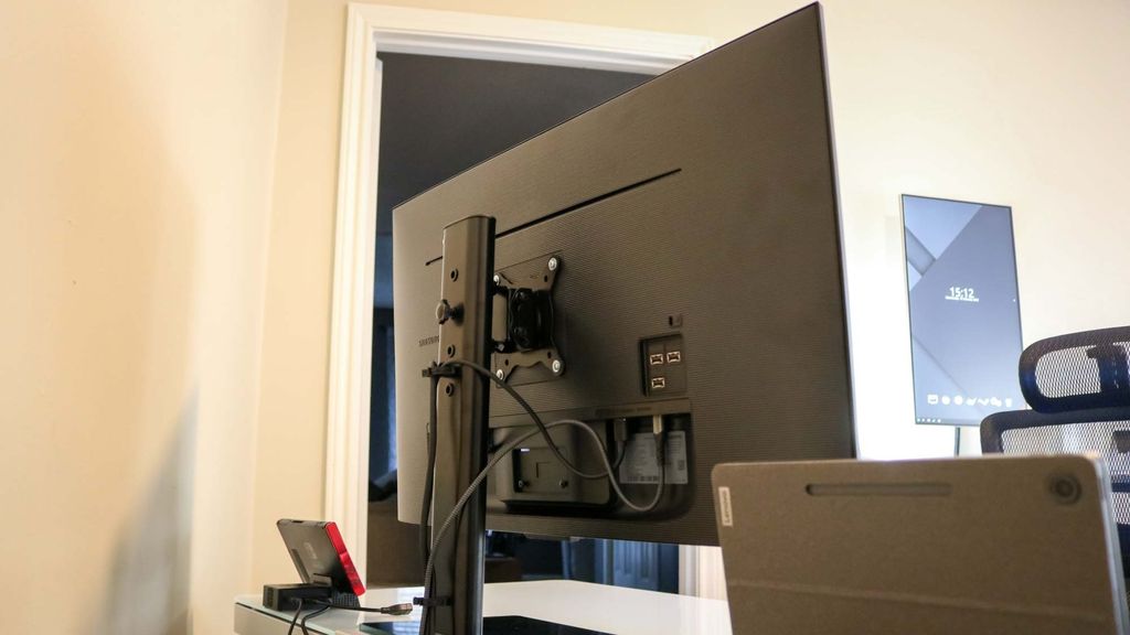 I mounted a mini PC to the back of my monitor for an even cleaner setup ...