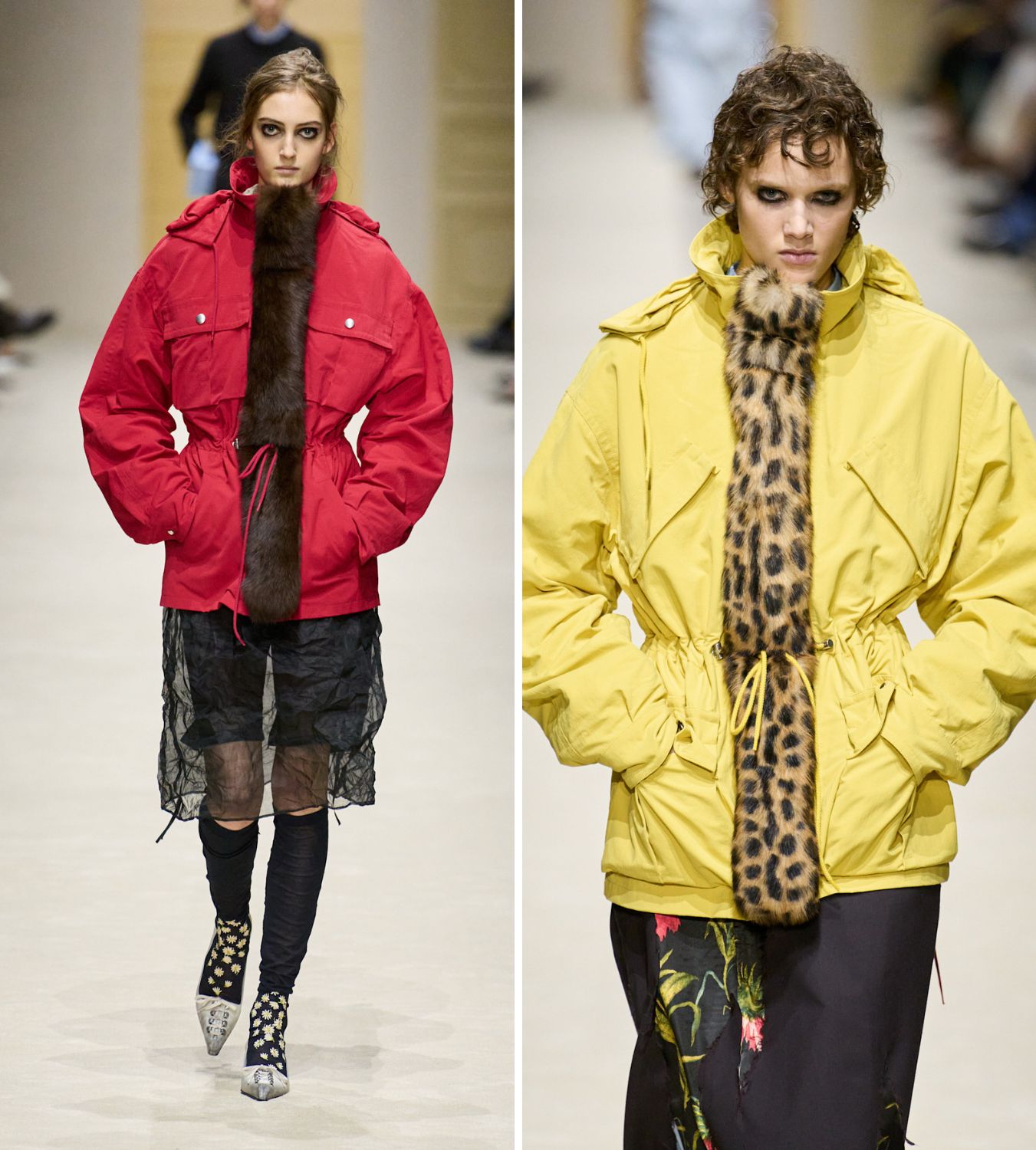 models wearing sport jackets at the prada aw26 show
