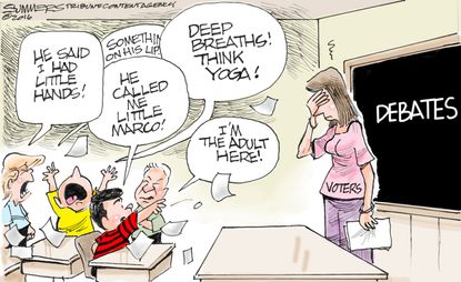 Political Cartoon U.S. GOP Debate