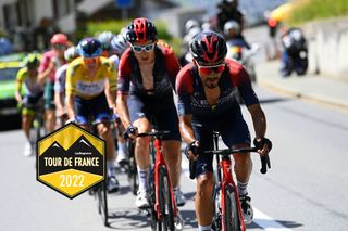 MALBUM SWITZERLAND JUNE 18 Daniel Felipe Martinez Poveda of Colombia and Team INEOS Grenadiers leads the peloton during the 85th Tour de Suisse 2022 Stage 7 a 1946km stage from Ambri to Malbun 1560m tourdesuisse2022 WorldTour on June 18 2022 in Malbun Switzerland Photo by Tim de WaeleGetty Images