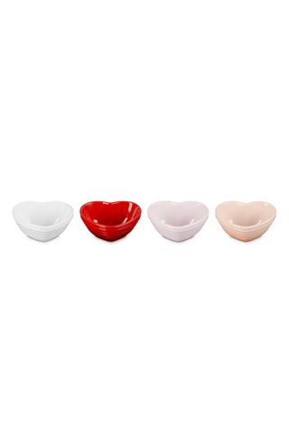 Set of 4 Stoneware Mini Heart Pinch Bowls