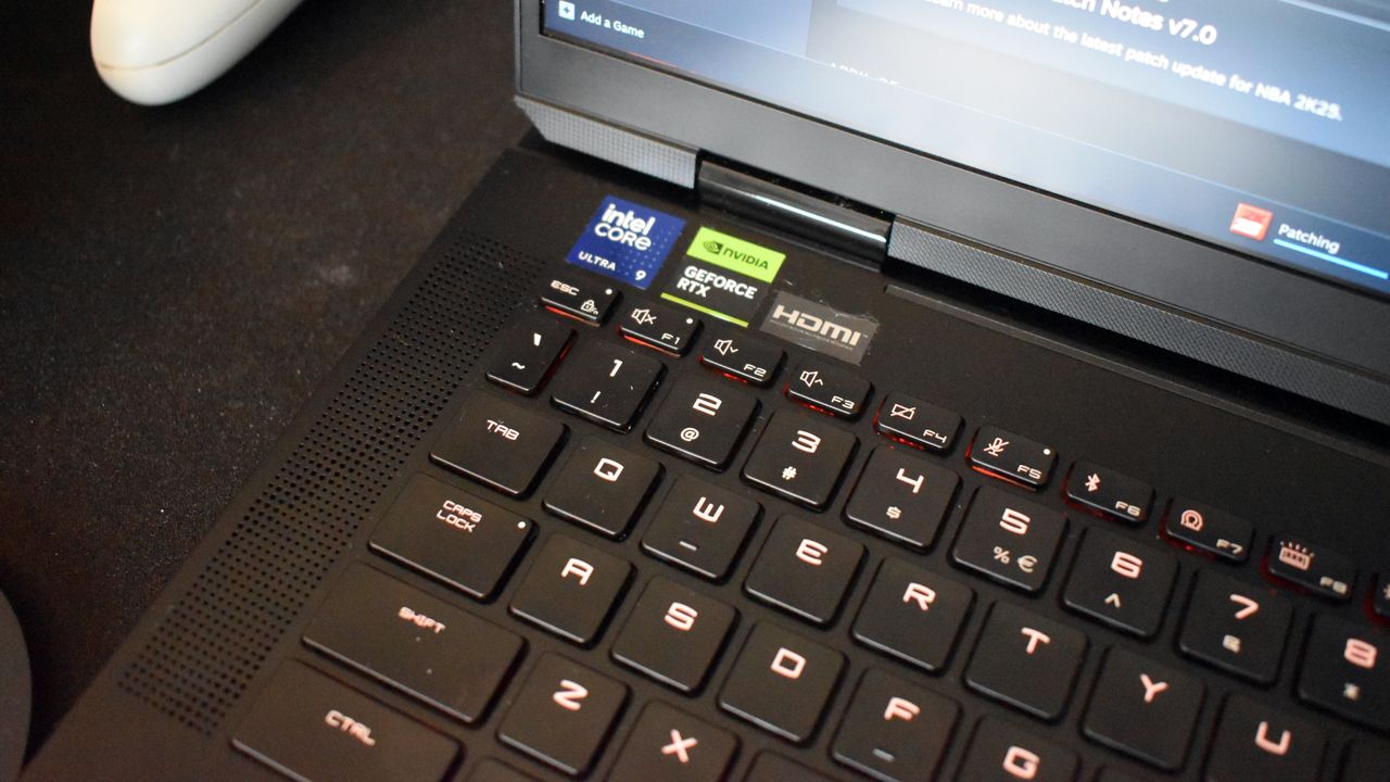 MSI Titan 18 HX AI Intel and Nvidia stickers