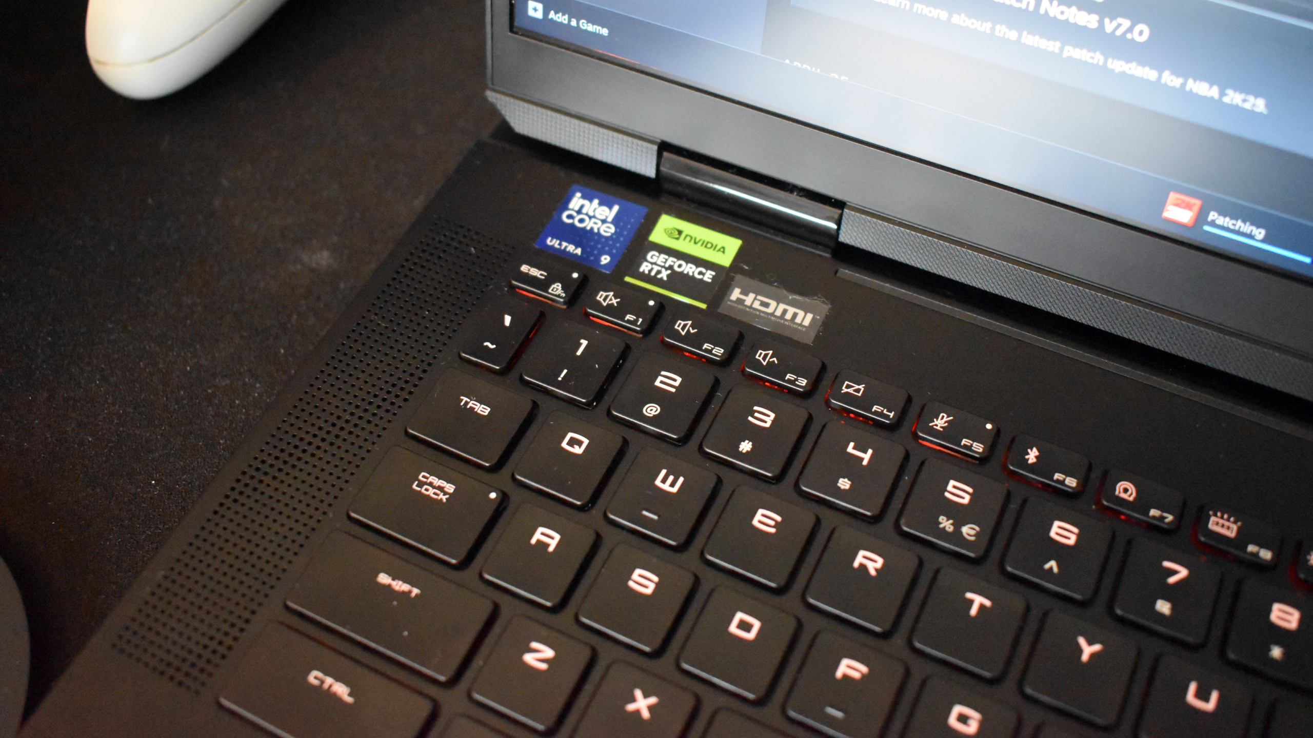 MSI Titan 18 HX AI Intel and Nvidia stickers