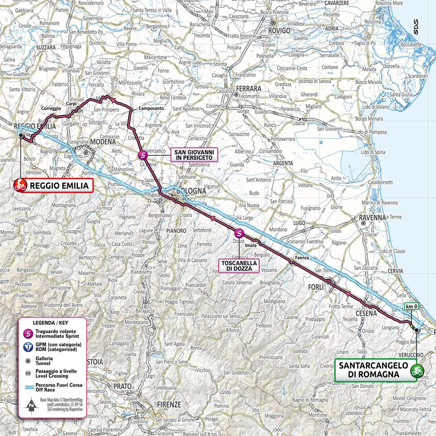 Stage 11 route map for 2022 Giro d'Italia