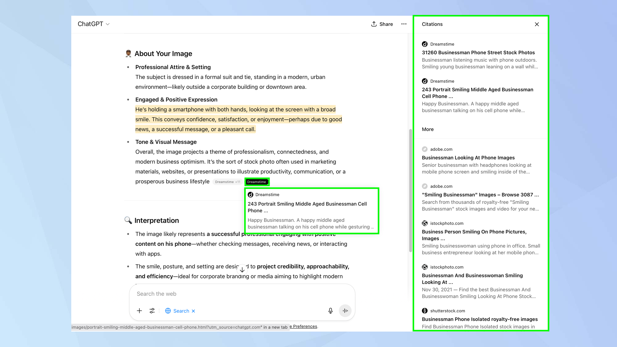 how to use ChatGPT to search the web using images