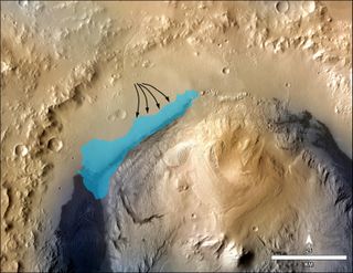 Possible Extent of Ancient Lake in Gale Crater