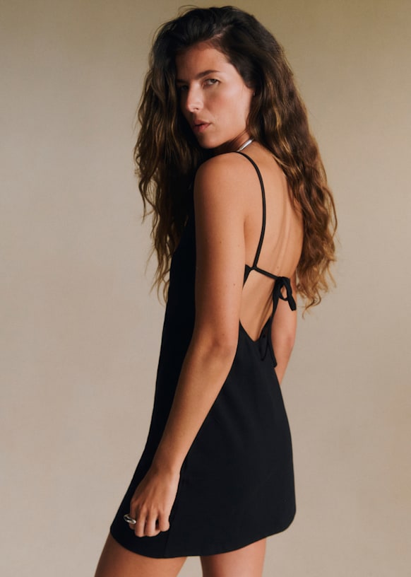 Keira Short Dress - Black - Organic Cotton - Textile Made From Organic Fibers - Sézane