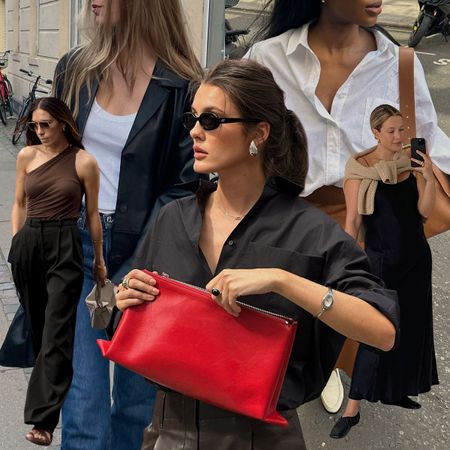 fashion collage featuring Alexia Foreman, Clare Dyrhauge, Valeria sobalera, Marilyn Nwawulor-Kazemaks, and Jessica Skye wearing incredibly chic outfit ideas that look expensive