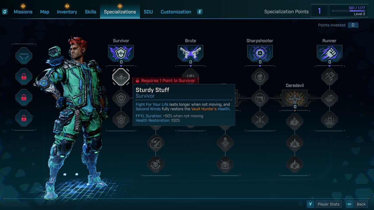 Borderlands 4's specialisation trees, unlocked after beating the campaign.