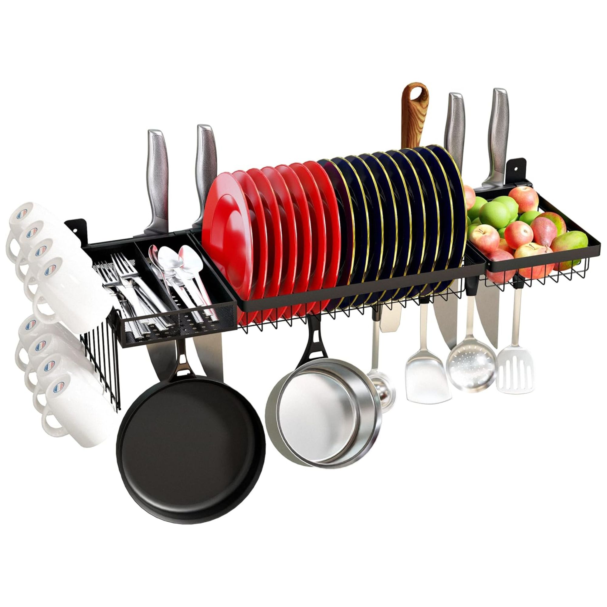 Supfirm Adjustable Stainless Steel Wall Mounted Over the Sink Dish Drying Rack