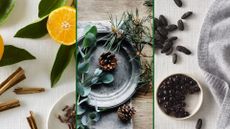 Three of the components of The White Company Home Fragrances: Winter, Fir Tree, and Tonka