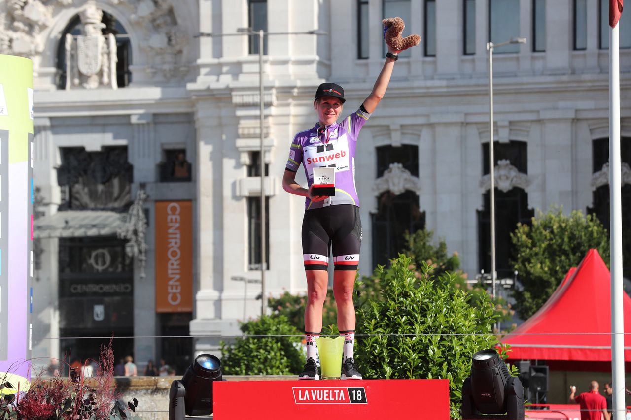 Ellen van Dijk (Sunweb) on the podium