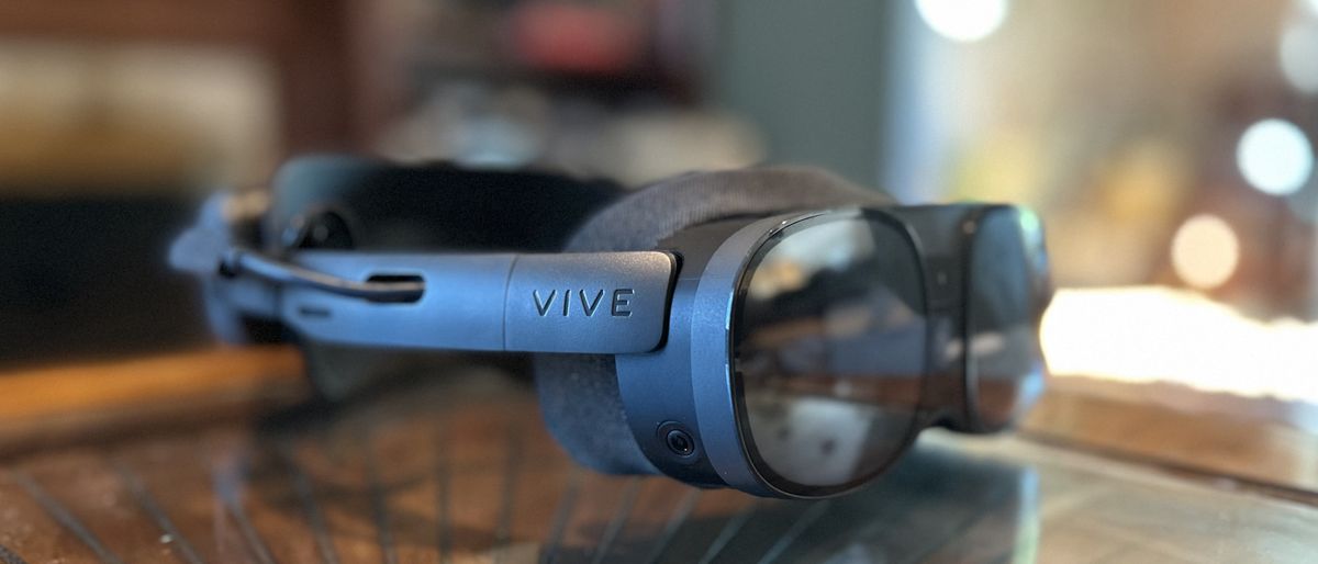 The HTC Vive XR Elite in a living room