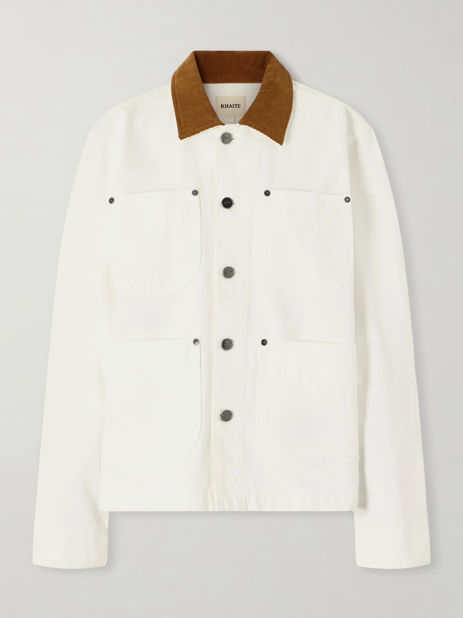 Khaite, Wyatt Corduroy-Trimmed Denim Jacket