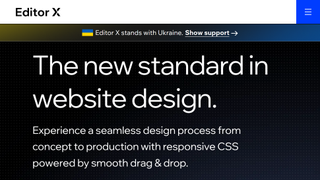 Editor X website screenshot