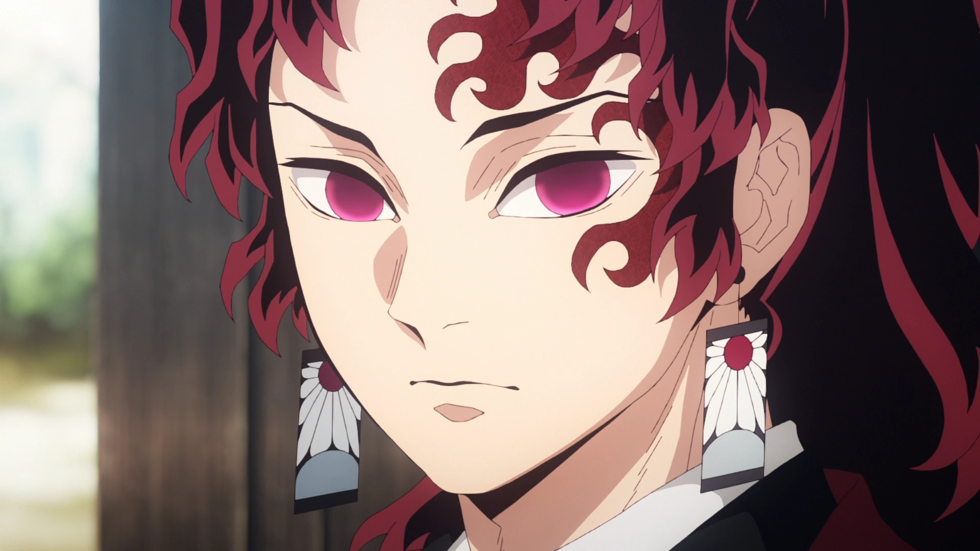 A close up of Yoriichi in Demon Slayer