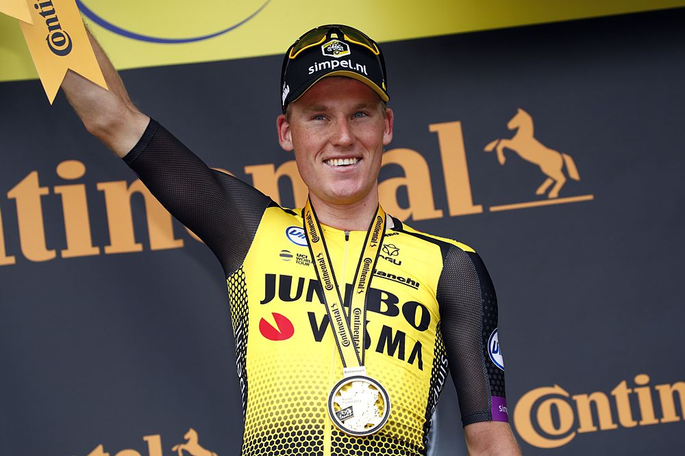 Mike Teunissen (Team Jumbo-Visma) wins stage 1 and takes the first yellow leader's jersey at the Tour de France