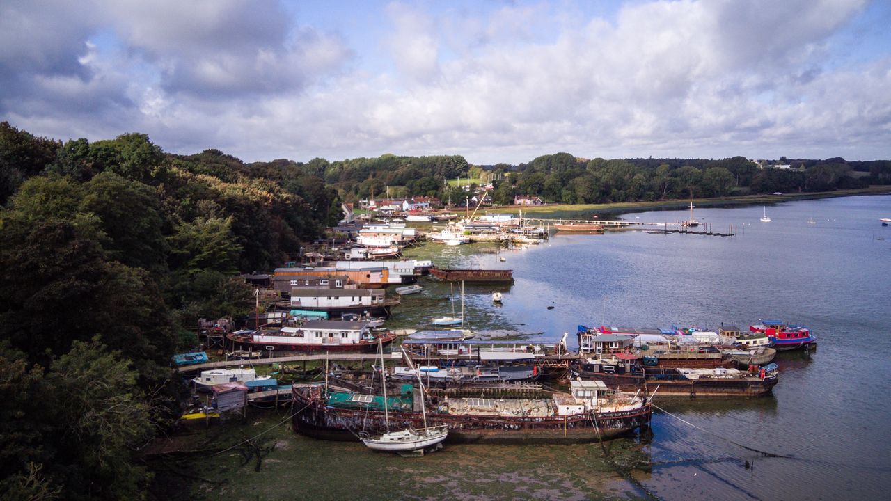 Photo of derelict boats taken with the Potensic Atom drone