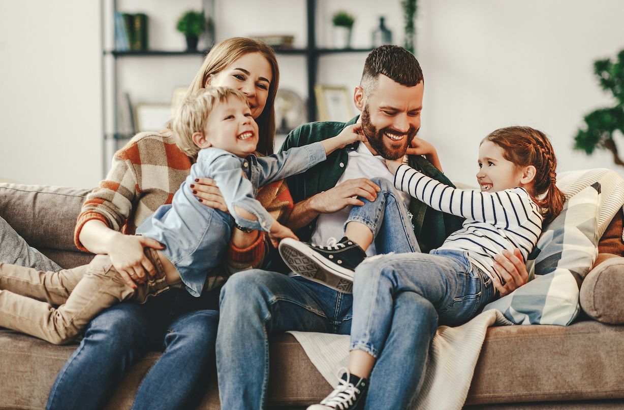 happy family talking about organ donation