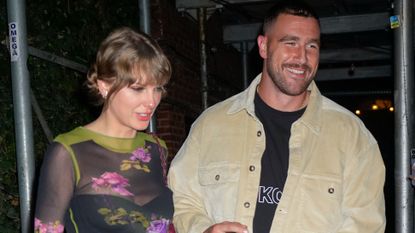 Taylor Swift and Travis Kelce pictured in New York City. 