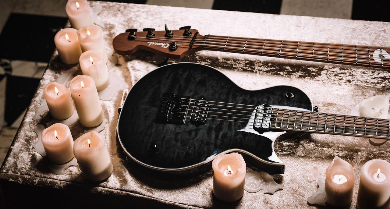 Jackson and Charvel Sleep Token Signature Models: the Jackson Monarkh and Charvel Pro-Mod San Dimas Bass V are designed for low-end metal riffing.