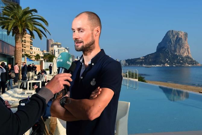 Tom Boonen is interviewed Thursday in Calpe, Spain.