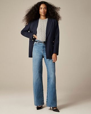 Studded Lower-Rise Wide-Leg Jean in 1984 Rigid