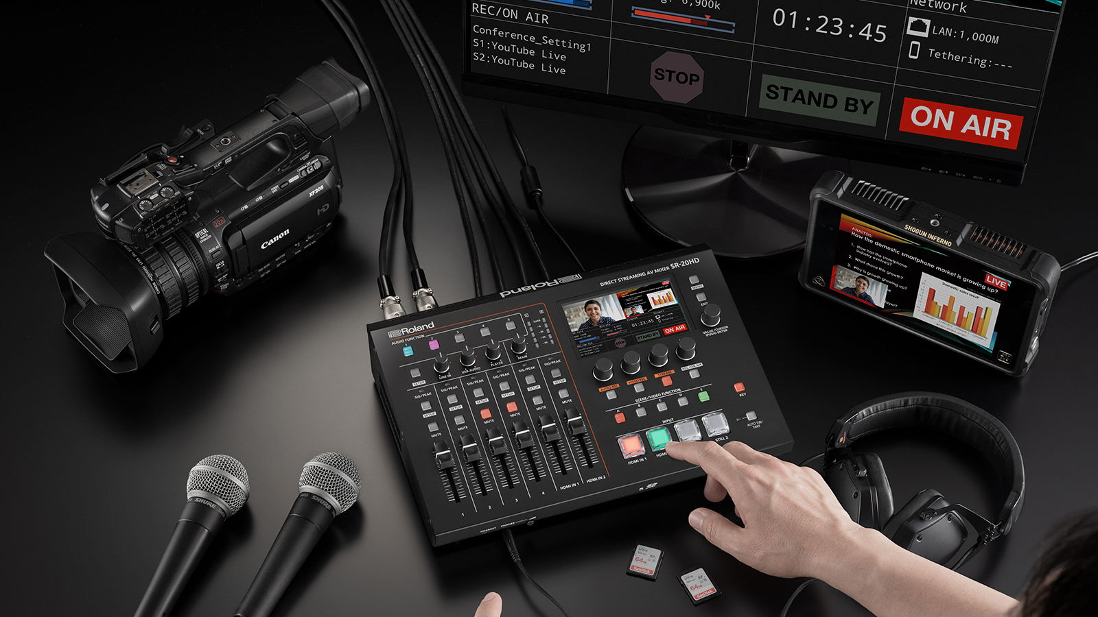 Roland SR-20HD, a new AV mixer for direct streaming