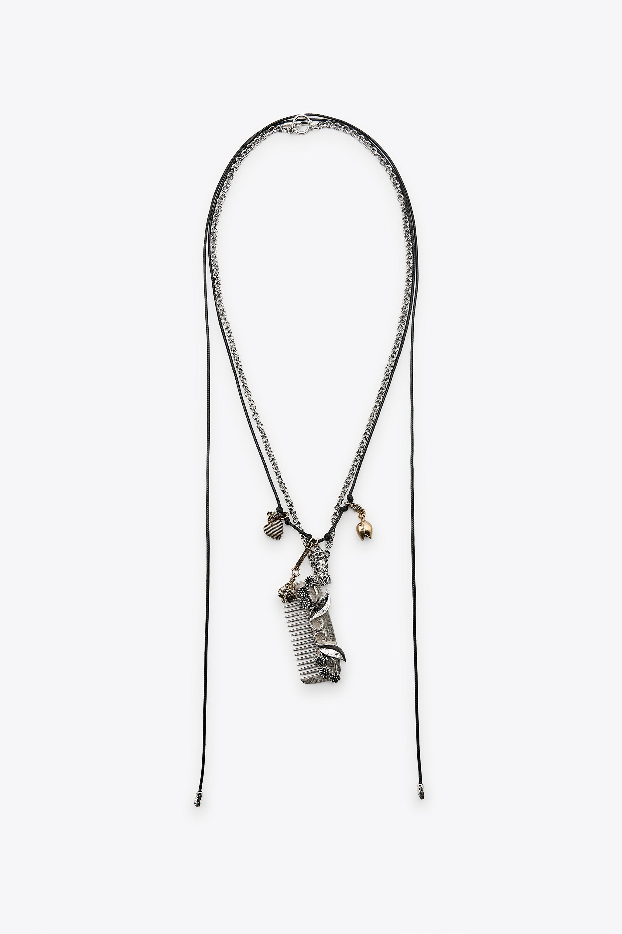 2-Pack Comb Charm Necklaces