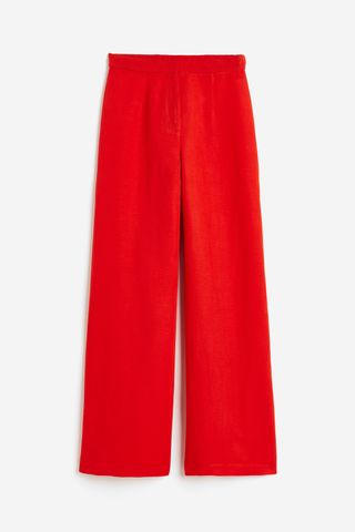 H&M, Wide Linen-Blend Trousers