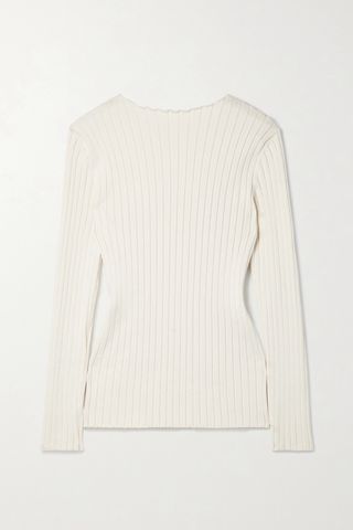 Ash Open-Back Ribbed Silk Sweater