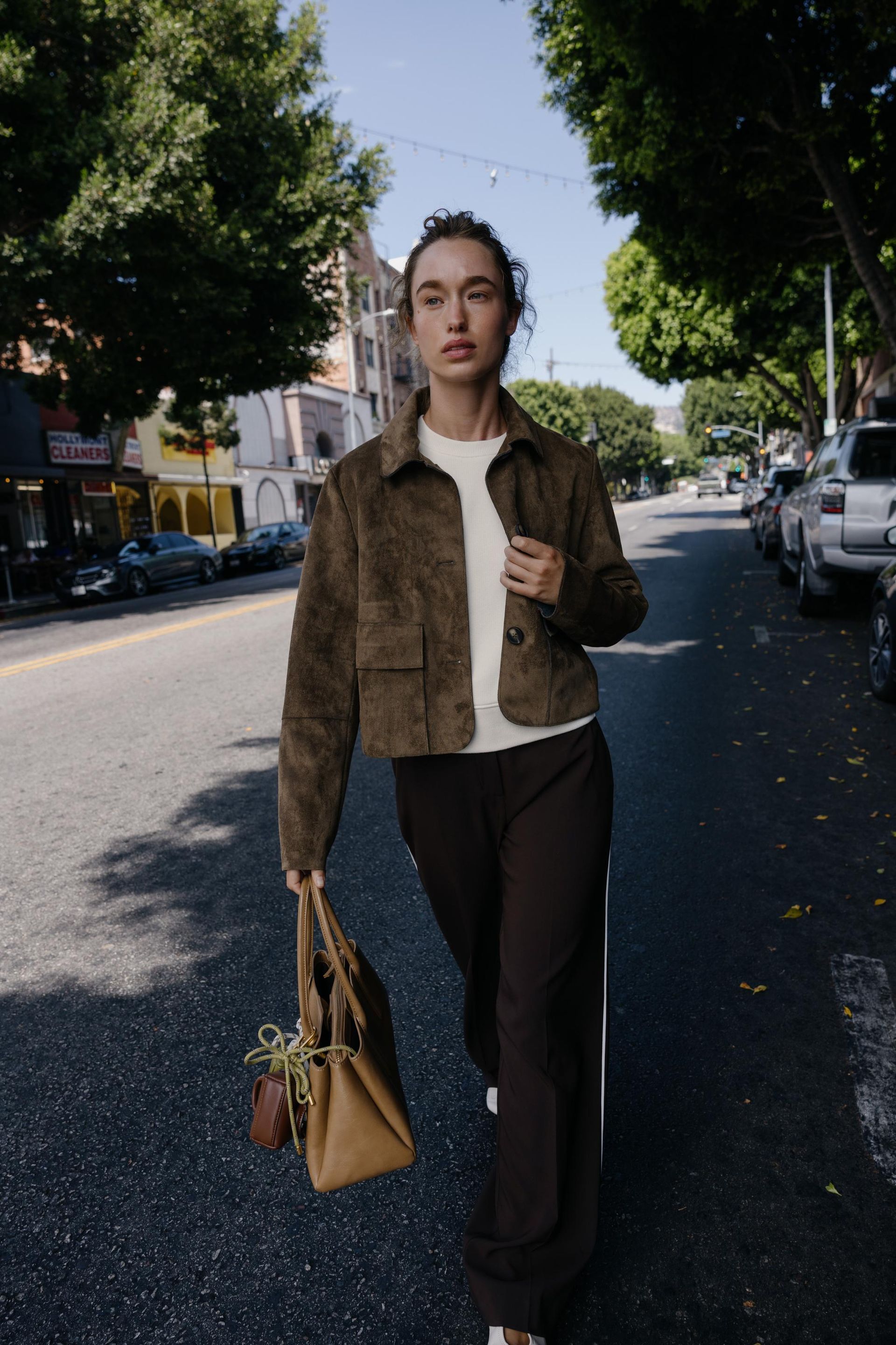 Faux Suede Cropped Jacket