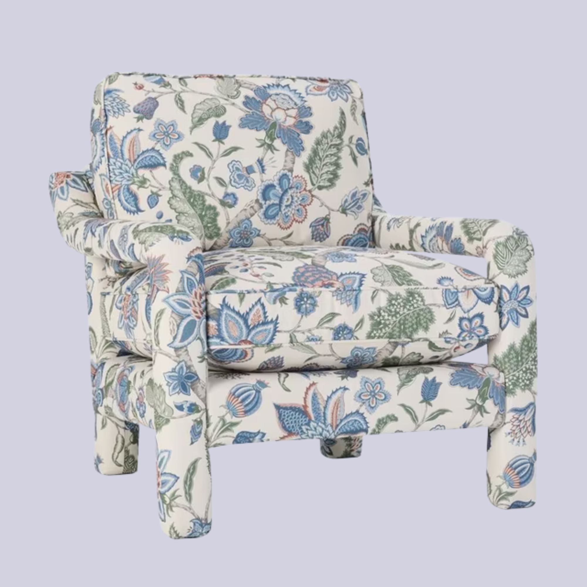 John Lewis X Sanderson , Barley Mow Newnham Courtney Accent Chair in Indigo / Olive