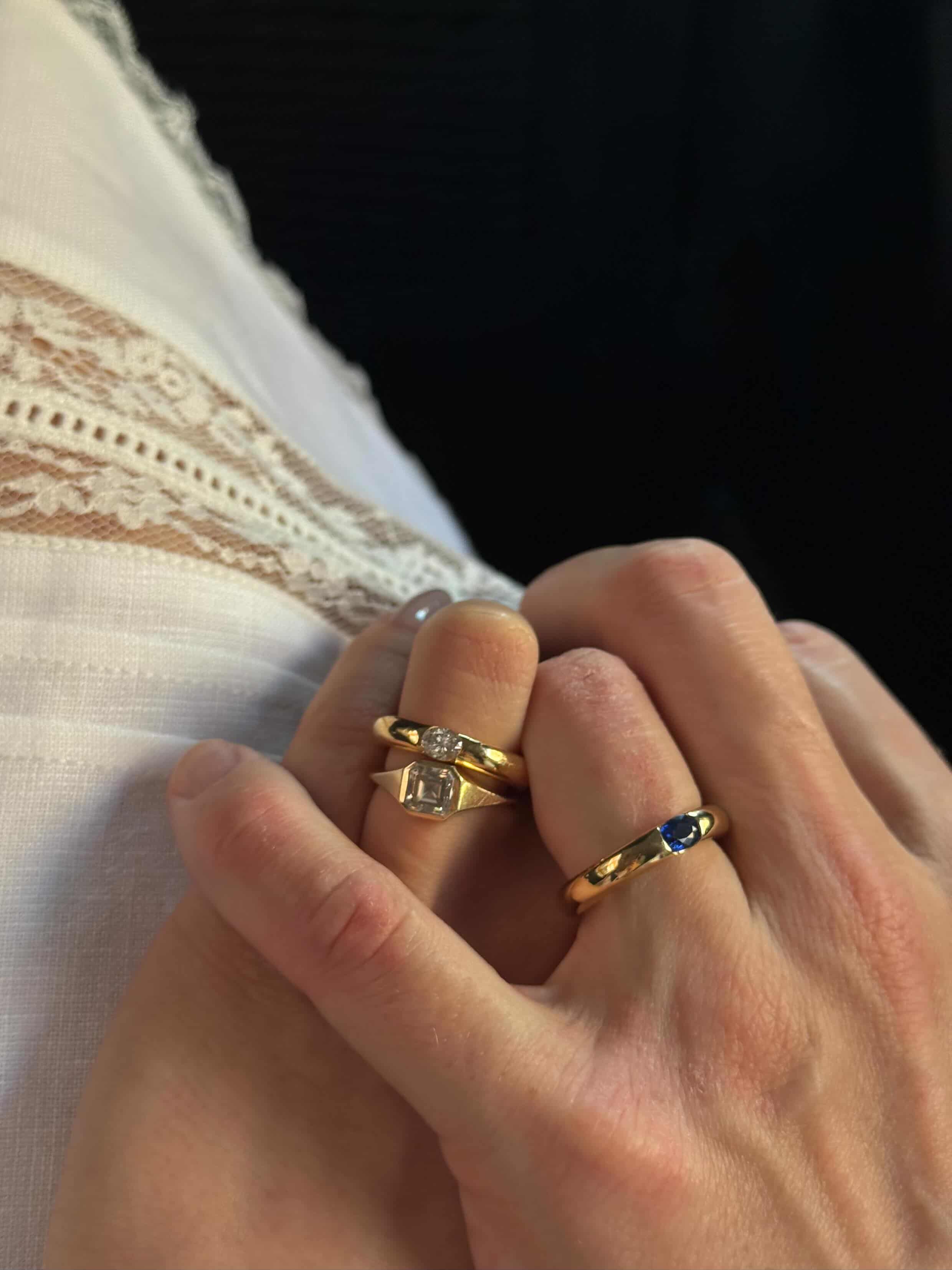 patricia zhou wedding band and engagement ring