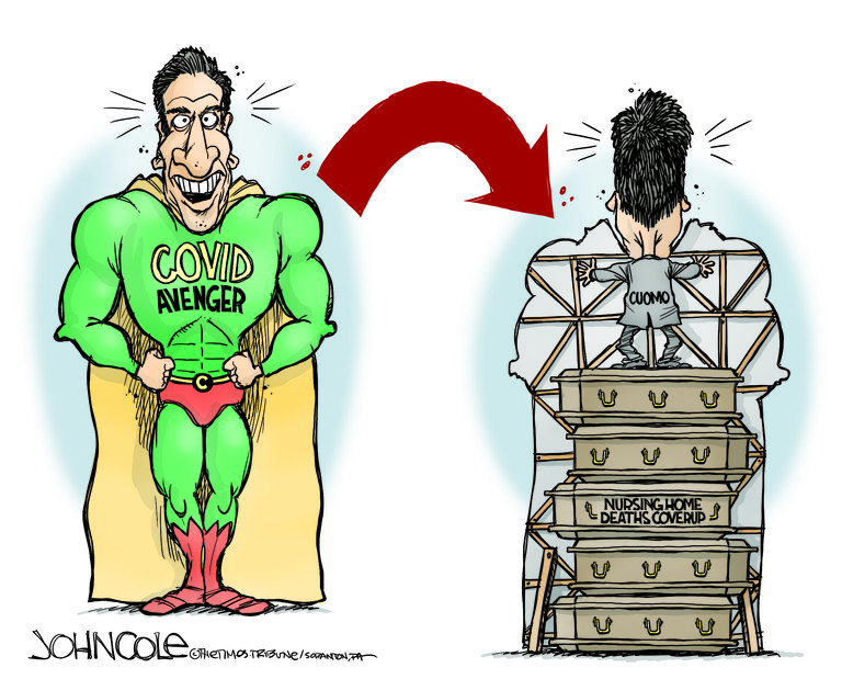 Political Cartoon U.S. cuomo nursing home deaths covid