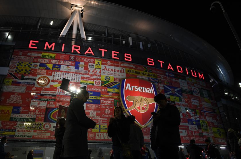 An exterior view of Arsenal's Emirates Stadium.