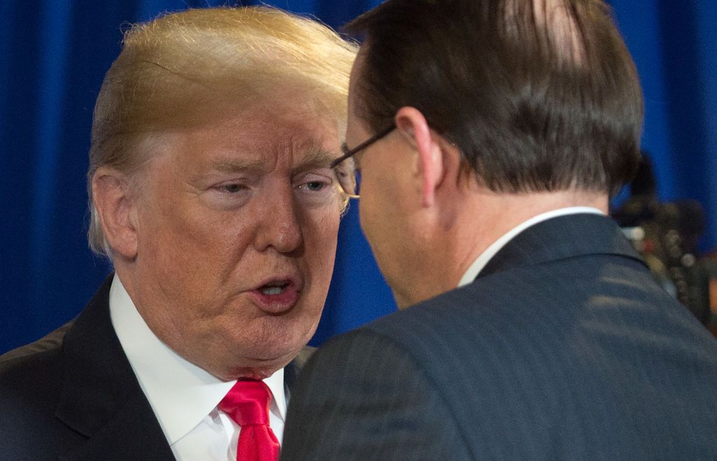 Trump talks with Deputy Attorney General Rod Rosenstein