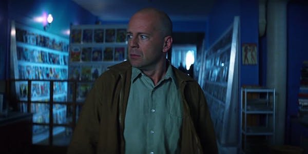 Bruce Willis as David Dunn in Unbreakable