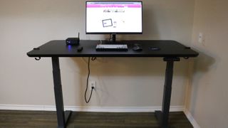 Vari Electric set up in a home with a monitor on top