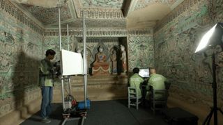 Archaeologists are hoping a VR experience will dissuade tourists from staying too long in Dunhuang's delicate caves. Credit: Dunhuang Research Institute