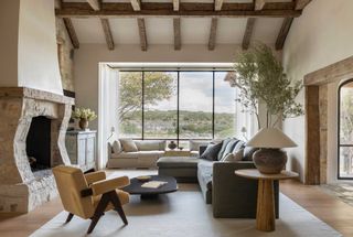 a cozy farmhouse style living room