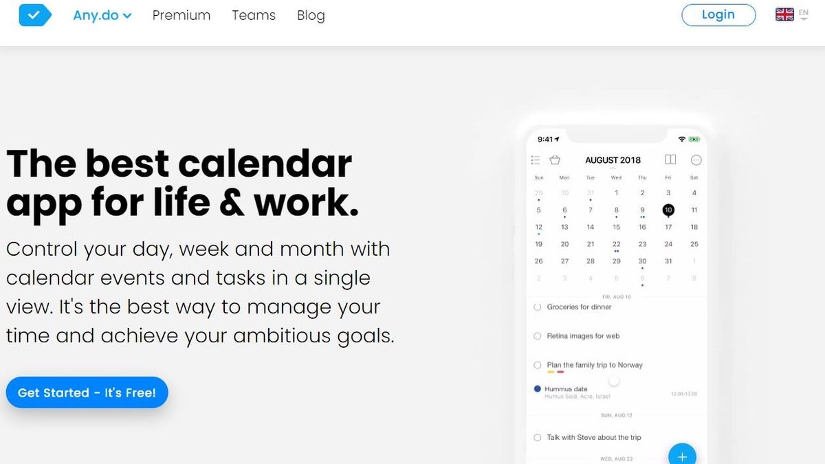 Any.do calendar app TechRadar