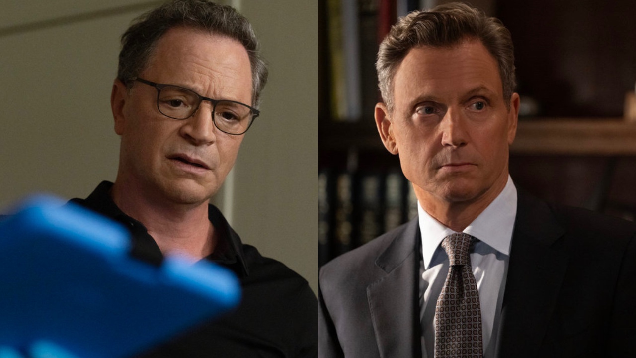 Joshua Malina as Kevin Bradley and Tony Golwyn as ADA Nick Baxter in Law & Order Season 25