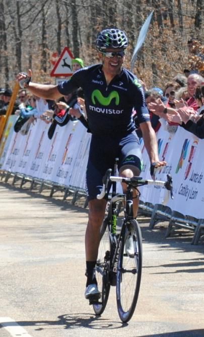 Ruben Plaza (Movistar) celebrates his win