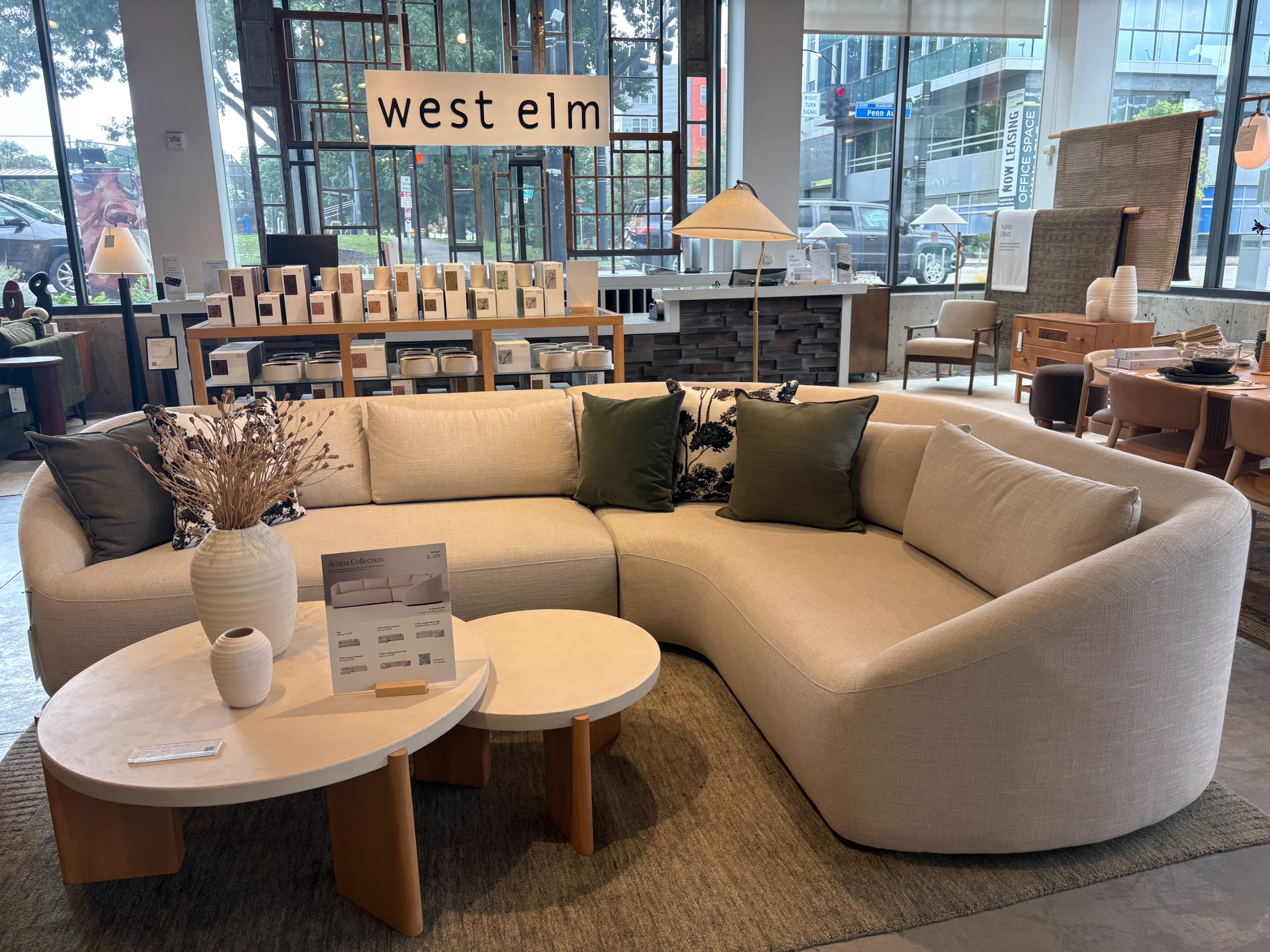 west elm sofa in-store