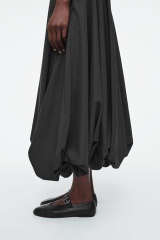 Balloon-Hem Maxi Skirt